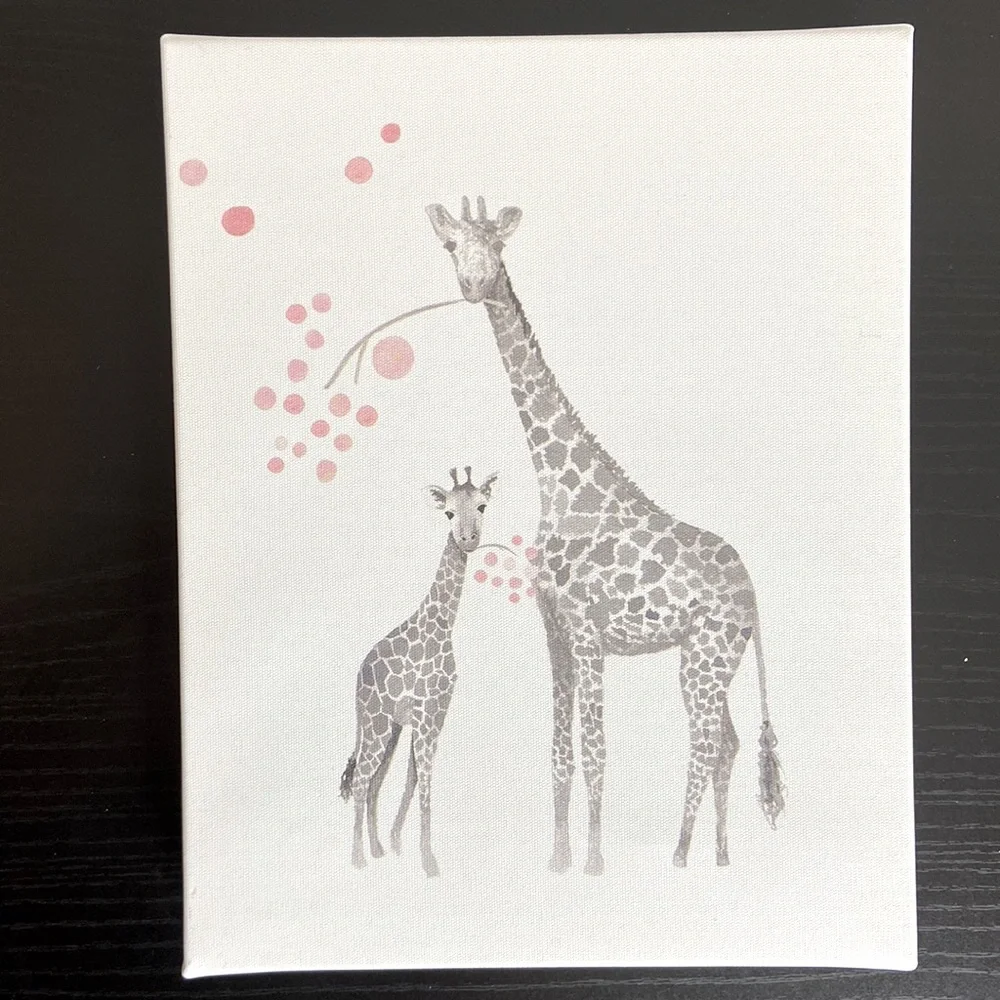 Grey and Pink Wrapped Baby Animal Canvases Decor Set - Picture 8 of 9
